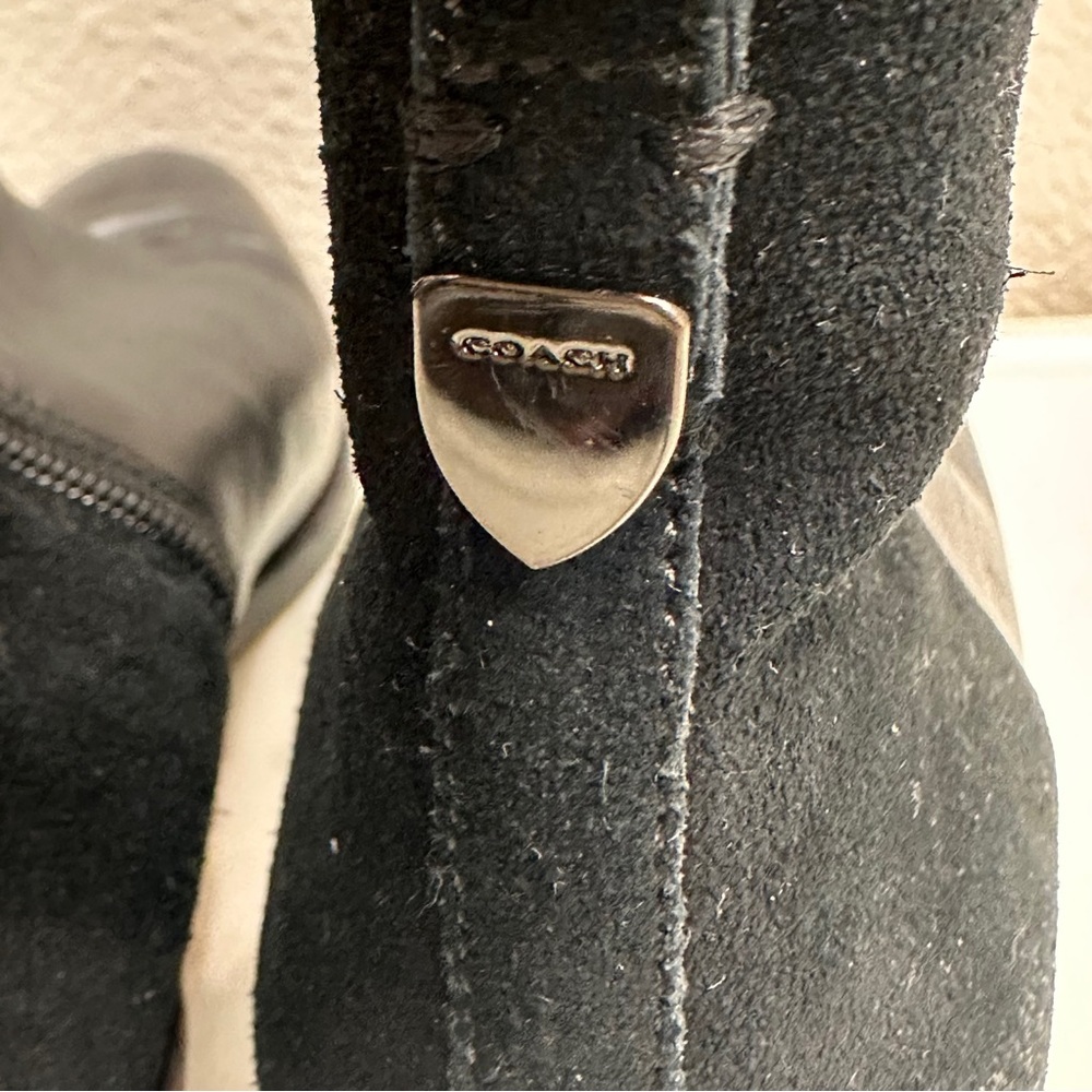 Coach Carmen Boots Size 6.5 B Black Leather Suede Low Heel - Picture 6 of 10